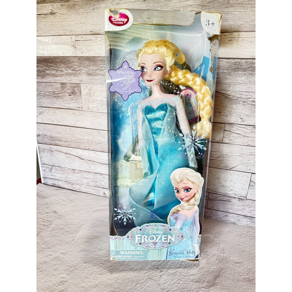 Disney Store Frozen Elsa 16" Singing Doll Let It Go Lights Up NIB Shelf Wear
